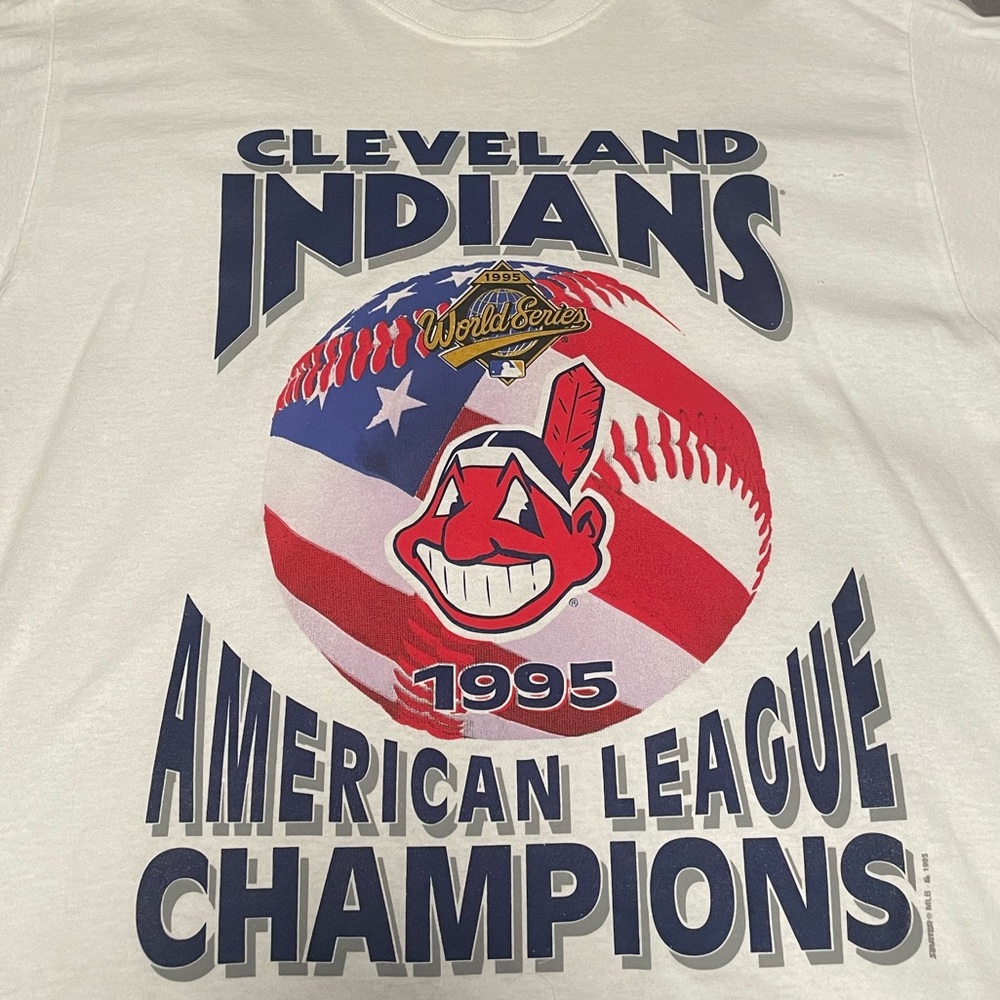 vintage cleveland indians 1995 american league champions shirt